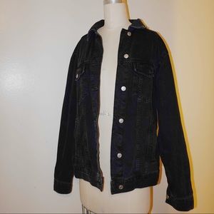 Topshop Moto jacket charcoal denim